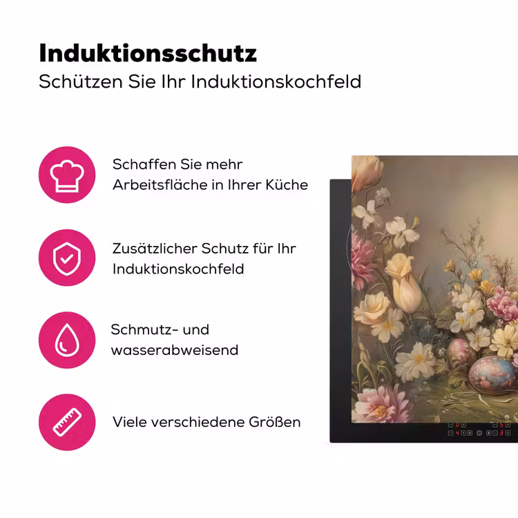 Haas - Stilleven - Bloemen Inductie beschermer vinyl 3mm klein -zzzzzzz-lf-ups