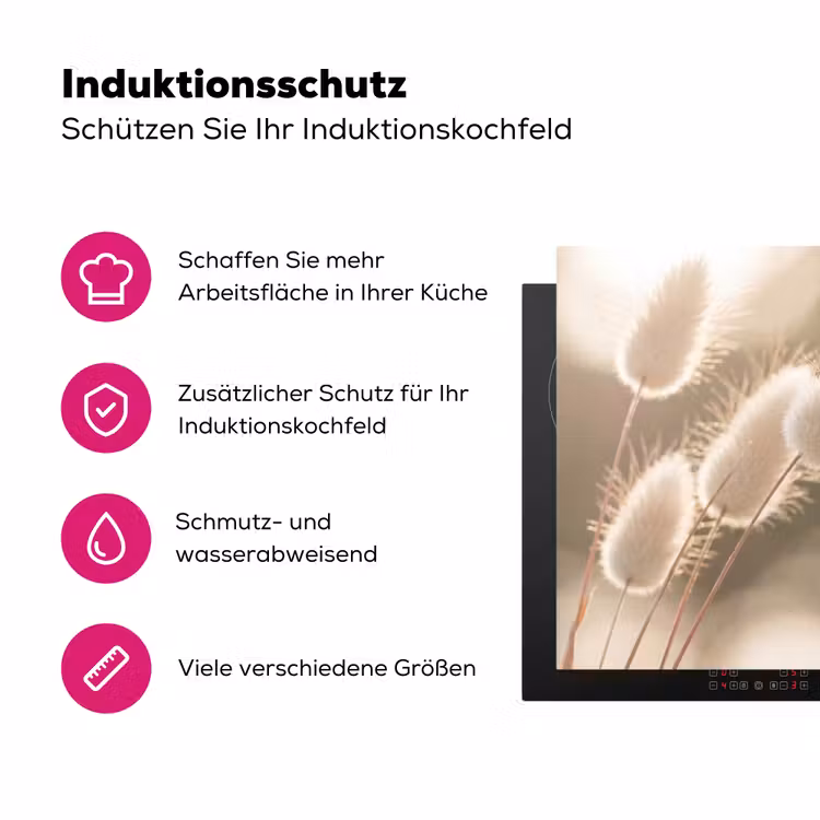 Hazestaartgras - Wit - Zonlicht Inductie beschermer vinyl 3mm klein -zzzzzzz-lf-ups