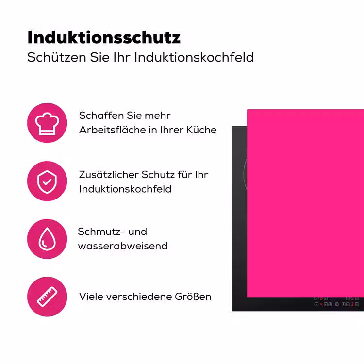 Hot - Fuchsia - Roze Inductie beschermer vinyl 3mm middel 274 -zzzzzzz-lf-ups