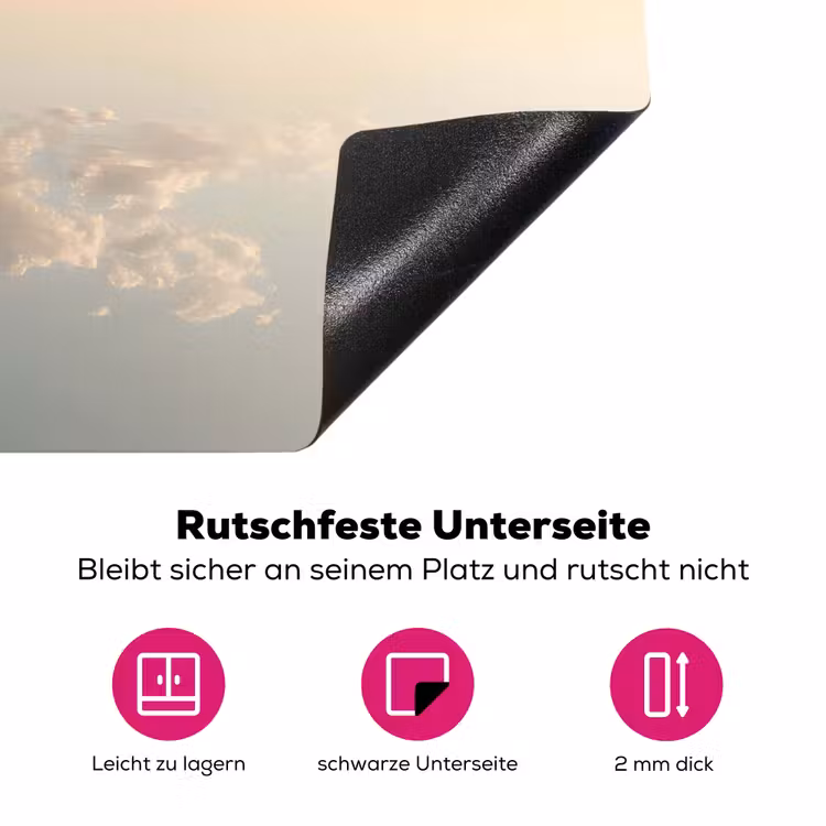 Luchtballon - Wolken - Water - Blauw Inductie beschermer vinyl 3mm klein -zzzzzzz-lf-onderkant