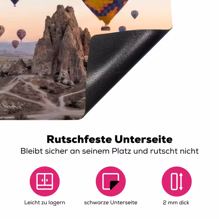 Luchtballonnen - Rotsen - Zonsopgang Inductie beschermer vinyl 3mm klein -zzzzzzz-lf-onderkant