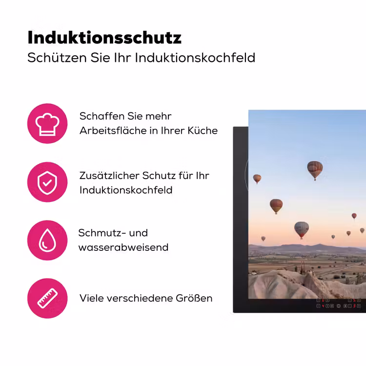 Luchtballonnen - Rotsen - Zonsopgang Inductie beschermer vinyl 3mm klein -zzzzzzz-lf-ups