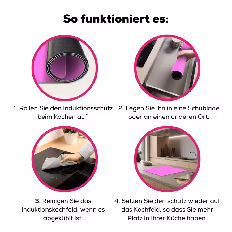 Bright - Orchid - Roze Inductie beschermer vinyl 3mm middel 274 -zzzzzzz-lf-werking
