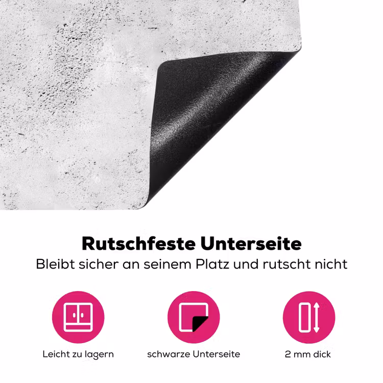 Lichtgrijs - Ruw - Subtiel Inductie beschermer vinyl 3mm klein 276 -zzzzzzz-lf-onderkant