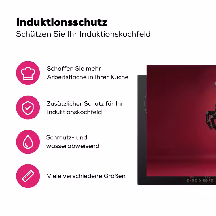 Hengst - Steigert - Rood Inductie beschermer vinyl 3mm klein -zzzzzzz-lf-ups