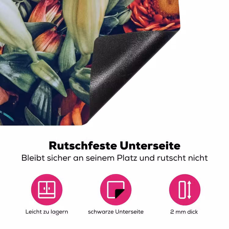 Herfstige Bloemenpracht Inductie beschermer vinyl 3mm klein -zzzzzzz-lf-onderkant