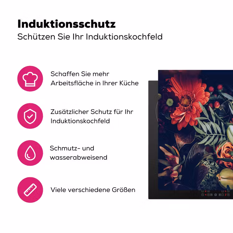 Herfstige Bloemenpracht Inductie beschermer vinyl 3mm middel -zzzzzzz-lf-ups