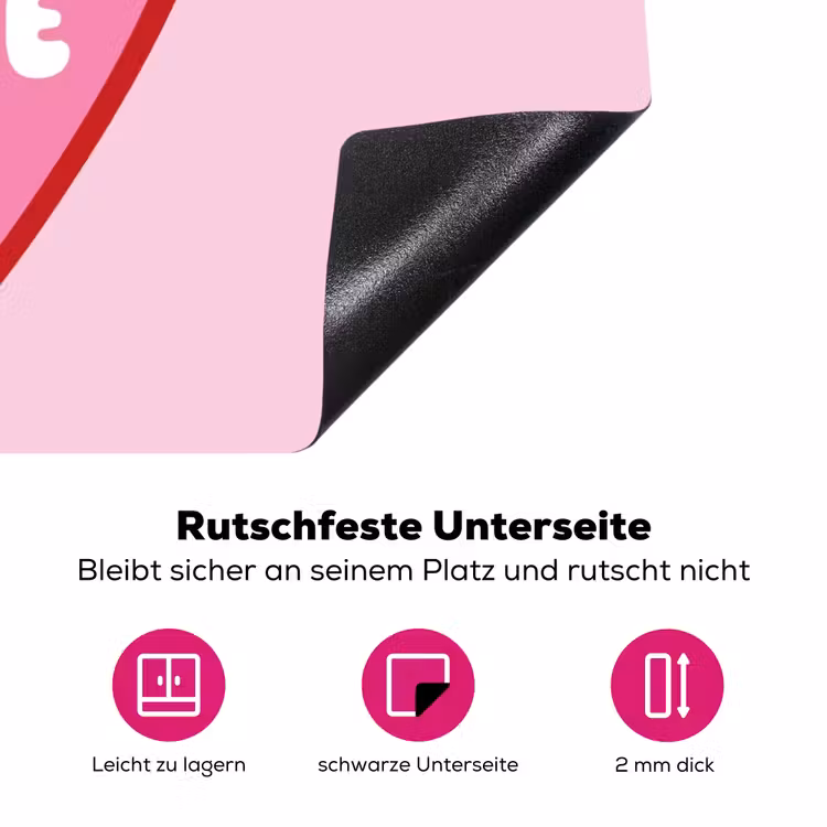 Hart - Frans - Valentijn - Roze Inductie beschermer vinyl 3mm klein -zzzzzzz-lf-onderkant