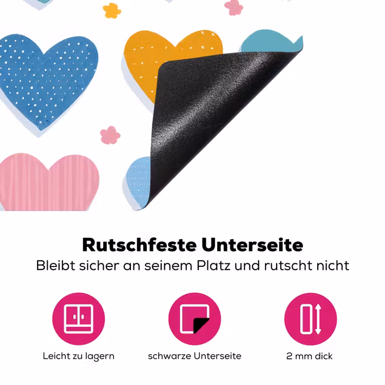 Hartjes - Pastel - Kleurcontrast - Handgetekend Inductie beschermer vinyl 3mm klein -zzzzzzz-lf-onderkant