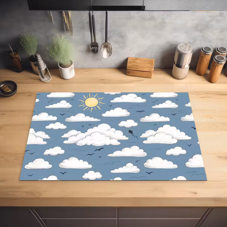 Lucht - Zon - Wolken - Natuur - Blauw Inductie beschermer vinyl 3mm klein -sfeer5
