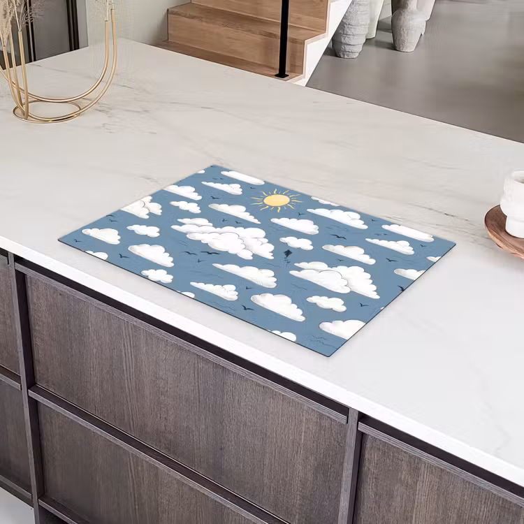 Lucht - Zon - Wolken - Natuur - Blauw Inductie beschermer vinyl 3mm klein -sfeer8