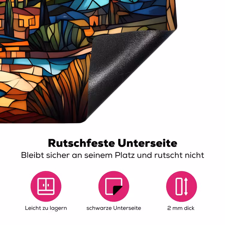 Hemel - Sterren - Mozaïek - Huizen Inductie beschermer vinyl 3mm klein -zzzzzzz-lf-onderkant