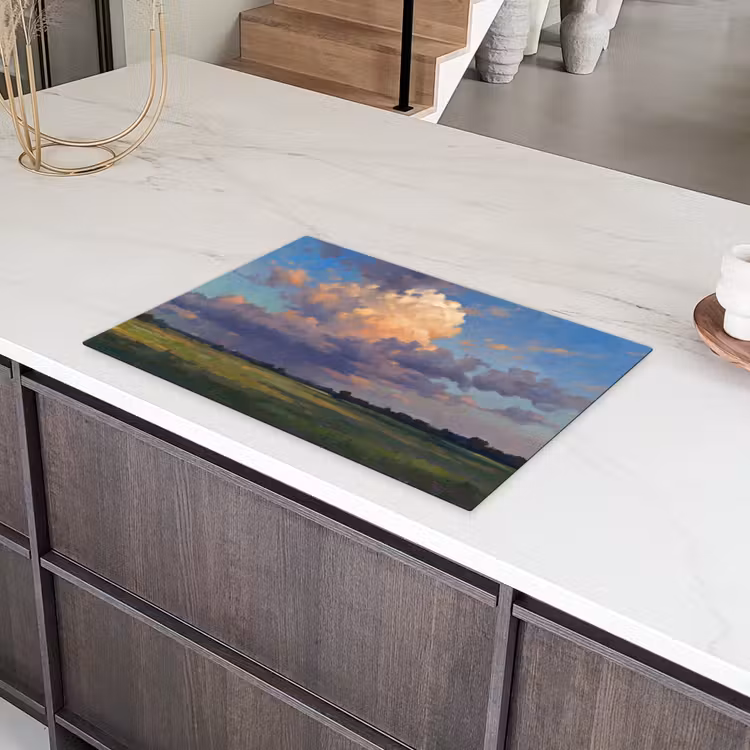 Lucht - Wolken - Landschap - Modern - Oranje Inductie beschermer vinyl 3mm klein -sfeer8