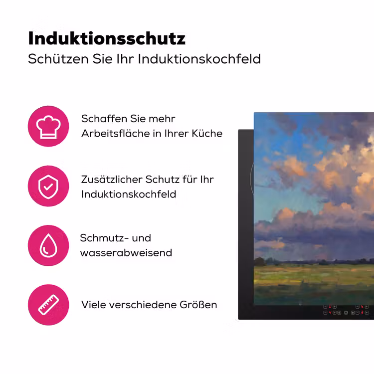 Lucht - Wolken - Landschap - Modern - Oranje Inductie beschermer vinyl 3mm klein -zzzzzzz-lf-ups