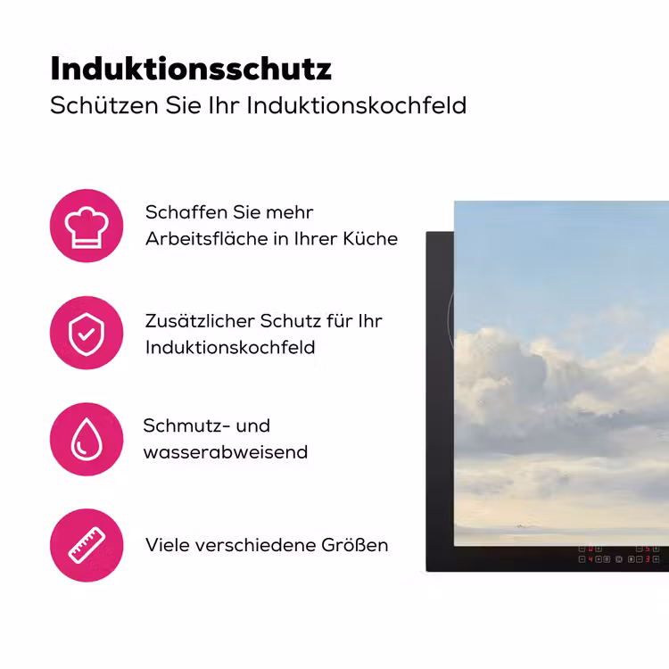 Lucht - Wolken - Natuur - Klassiek - Blauw Inductie beschermer vinyl 3mm klein -zzzzzzz-lf-ups