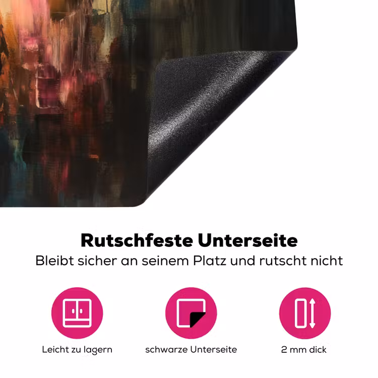 Hert - Geverfd - Gewei - Bruin Inductie beschermer vinyl 3mm klein -zzzzzzz-lf-onderkant