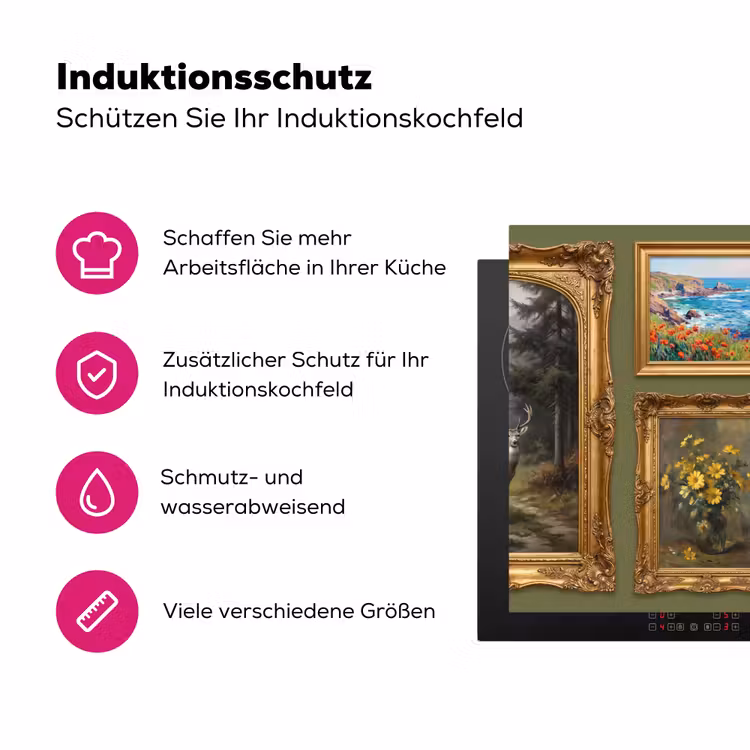 Hert - Bos - Natuur - Klassiek - Dieren Inductie beschermer vinyl 3mm klein -zzzzzzz-lf-ups