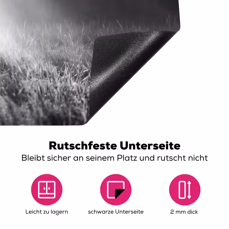 Hert - Bos - Zonnestralen - Zwart-wit - Natuur Inductie beschermer vinyl 3mm klein -zzzzzzz-lf-onderkant