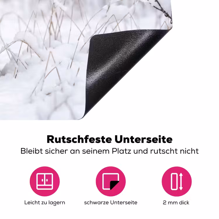 Hert - Sneeuw - Bos - Dieren - Vertederend Inductie beschermer vinyl 3mm klein -zzzzzzz-lf-onderkant