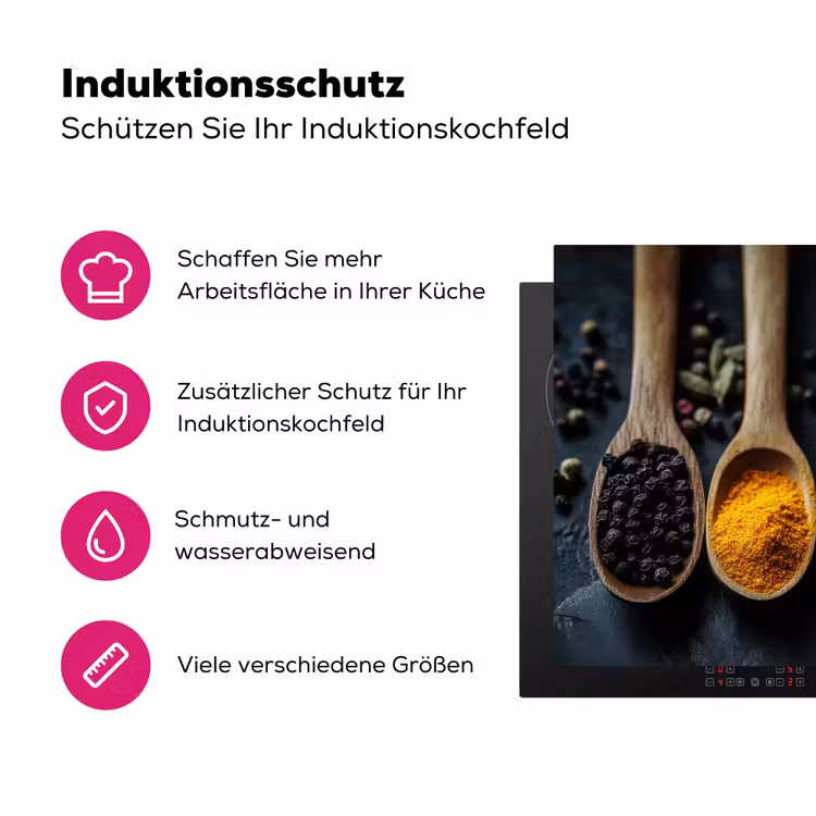 Houten - Lepels - Specerijen - Kruiden Inductie beschermer vinyl 3mm klein -zzzzzzz-lf-ups