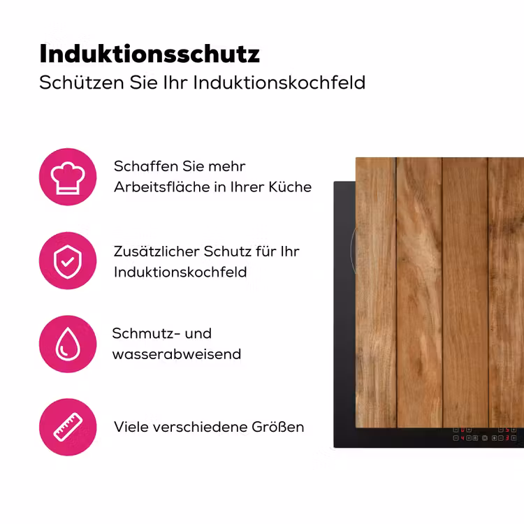 Hout - Naturel - Planken - Structuur Inductie beschermer vinyl 3mm klein -zzzzzzz-lf-ups