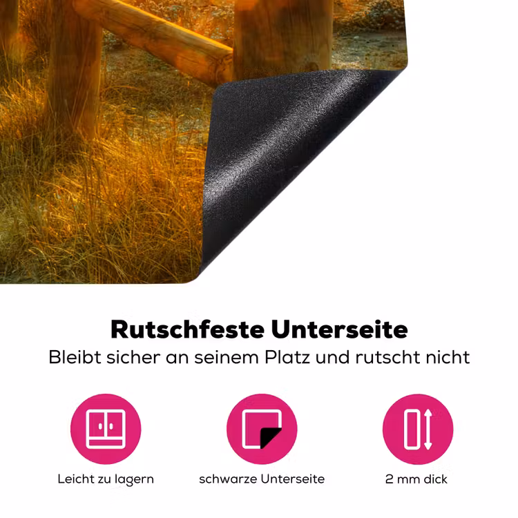 Houten Pad naar de Zonsondergang Inductie beschermer vinyl 3mm klein -zzzzzzz-lf-onderkant