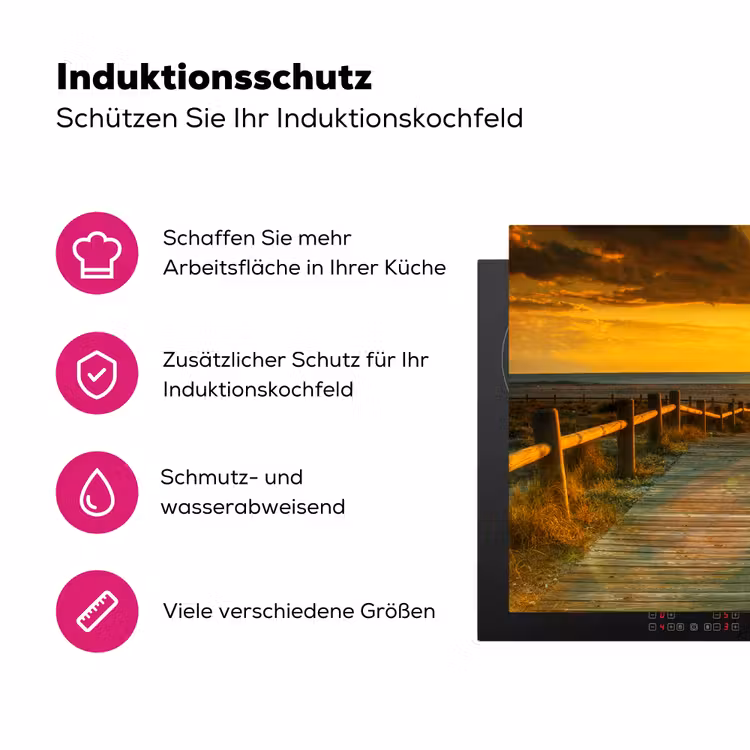 Houten Pad naar de Zonsondergang Inductie beschermer vinyl 3mm klein -zzzzzzz-lf-ups