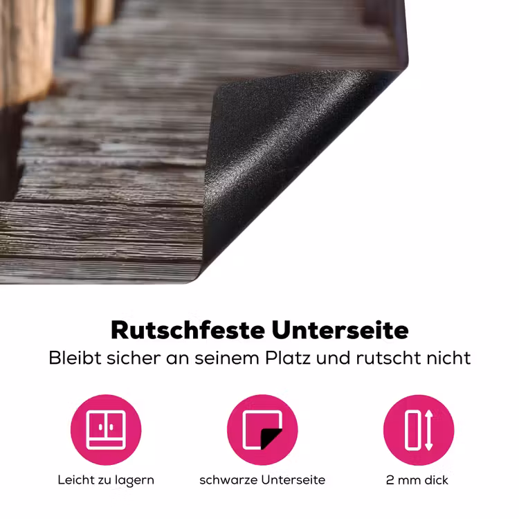Houten steiger - Helderblauwe lucht Inductie beschermer vinyl 3mm klein -zzzzzzz-lf-onderkant