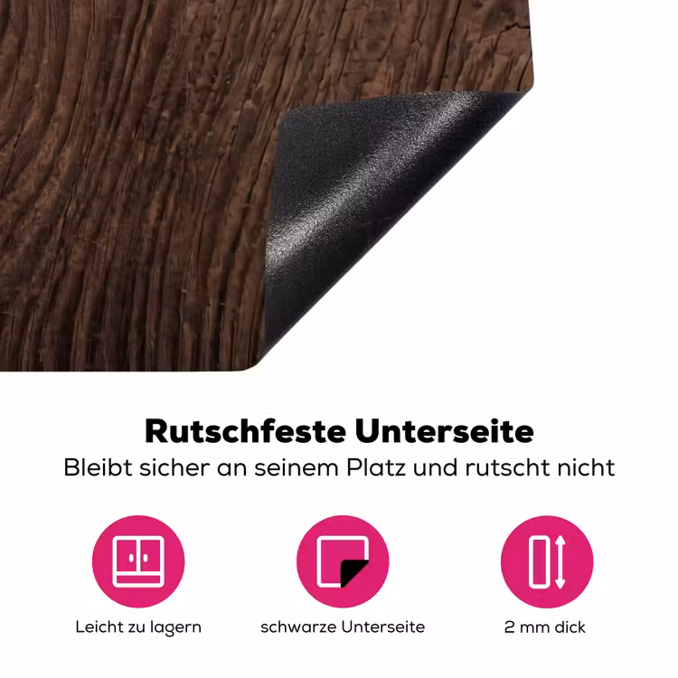 Houtnerf - Textuur - Patroon - Bruin - Rustiek Inductie beschermer vinyl 3mm klein -zzzzzzz-lf-onderkant