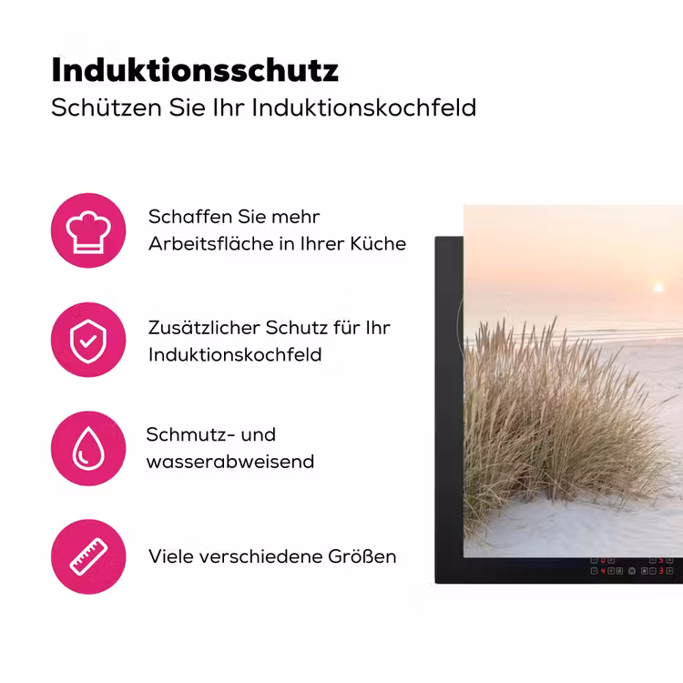 Horizon - Duinlandschap - Zand Inductie beschermer vinyl 3mm klein -zzzzzzz-lf-ups