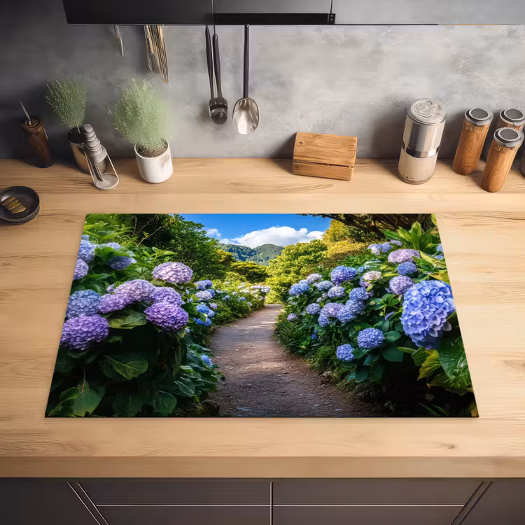 Hortsensia - Pad - Bloemen Inductie beschermer vinyl 3mm klein -sfeer5
