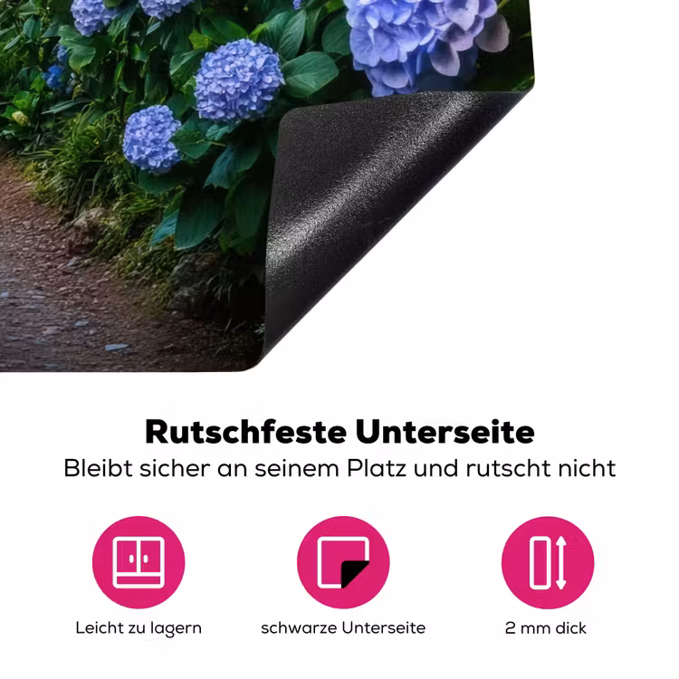 Hortsensia - Pad - Bloemen Inductie beschermer vinyl 3mm klein -zzzzzzz-lf-onderkant