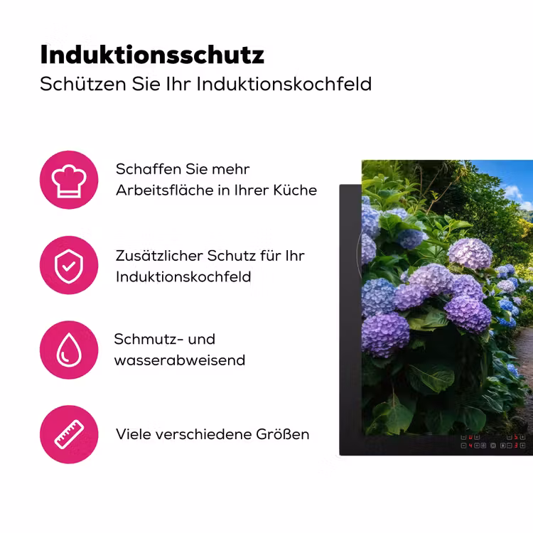 Hortsensia - Pad - Bloemen Inductie beschermer vinyl 3mm klein -zzzzzzz-lf-ups