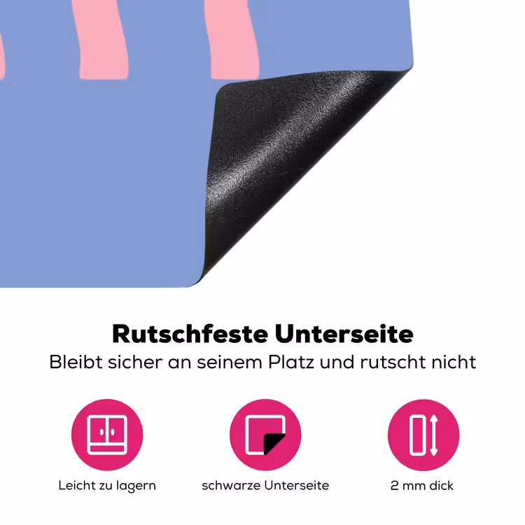 Pretty - Roze - Blauw - Golvend Inductie beschermer vinyl 3mm klein -zzzzzzz-lf-onderkant