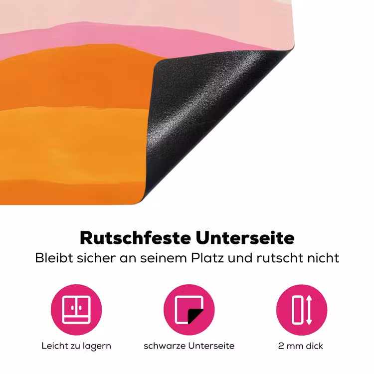 Heuvels - Oranje - Zon - Abstract Inductie beschermer vinyl 3mm klein -zzzzzzz-lf-onderkant
