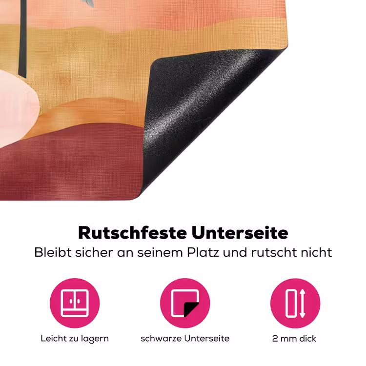Heuvels - Palmbomen - Abstract Inductie beschermer vinyl 3mm klein -zzzzzzz-lf-onderkant