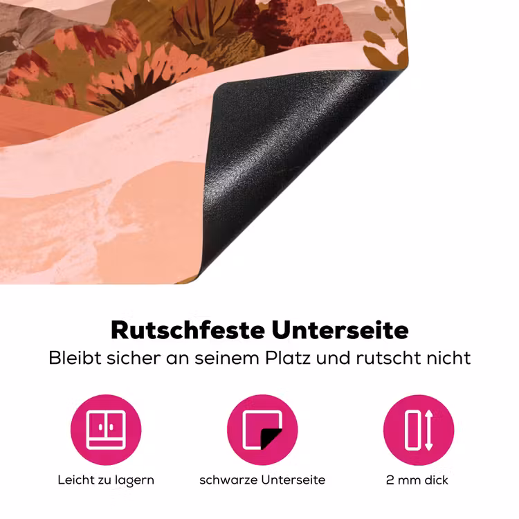 Heuvellandschap - Grafisch - Terracotta Inductie beschermer vinyl 3mm klein -zzzzzzz-lf-onderkant