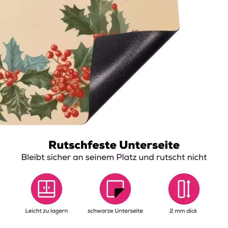 Hulstrand - Bessen - Beige Inductie beschermer vinyl 3mm klein -zzzzzzz-lf-onderkant