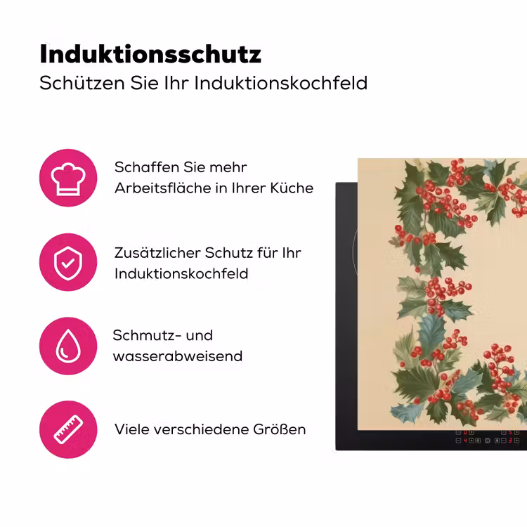 Hulstrand - Bessen - Beige Inductie beschermer vinyl 3mm klein -zzzzzzz-lf-ups
