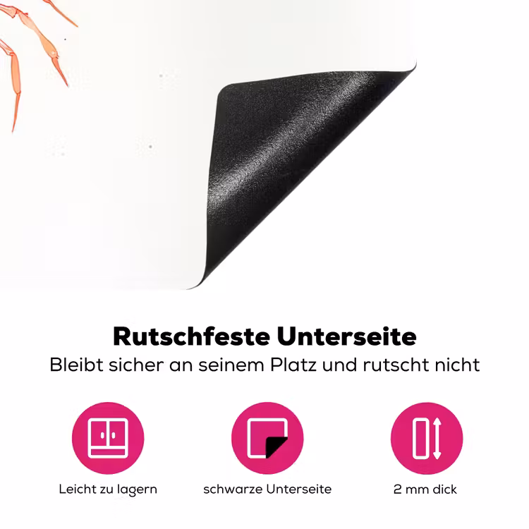 Kreeft - Waterverf - Aquarel - Oranje Inductie beschermer vinyl 3mm klein -zzzzzzz-lf-onderkant