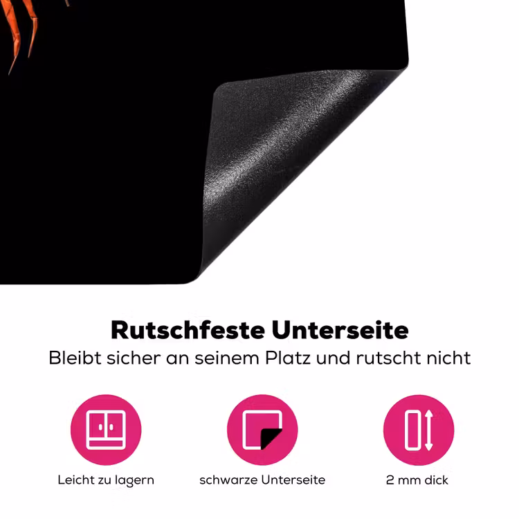 Kreeft - Papier - Origami papier - Rood Inductie beschermer vinyl 3mm klein -zzzzzzz-lf-onderkant