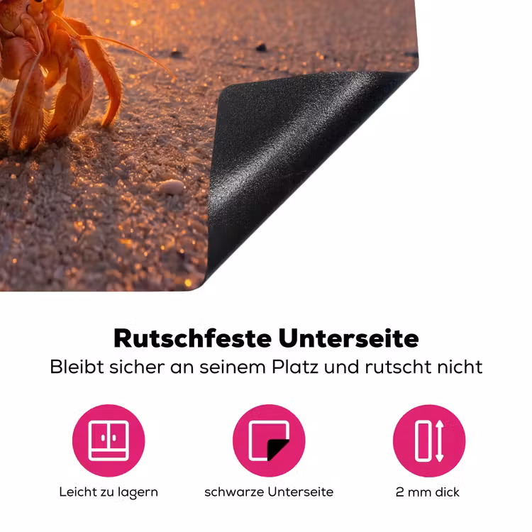 Kreeft - Strand - Natuur - Zonsondergang - Oranje Inductie beschermer vinyl 3mm middel -zzzzzzz-lf-onderkant
