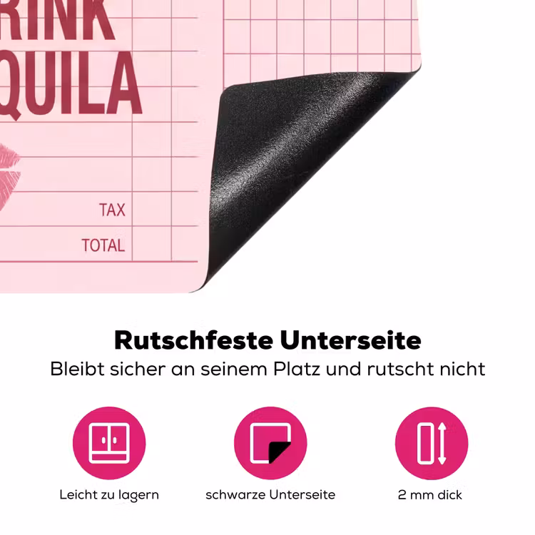 Humor - Drank - Tekst - Roze Inductie beschermer vinyl 3mm middel -zzzzzzz-lf-onderkant