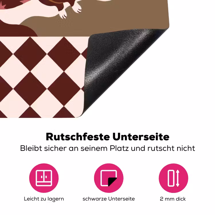 Hond - Abstract - Dieren - Modern - Bruin Inductie beschermer vinyl 3mm middel -zzzzzzz-lf-onderkant