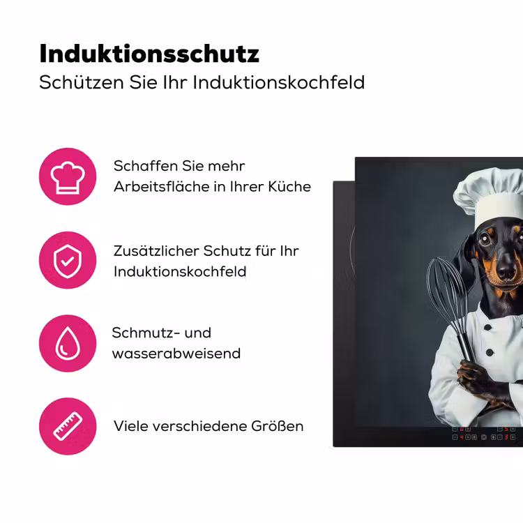 Hond - Garde - Kok Inductie beschermer vinyl 3mm middel -zzzzzzz-lf-ups
