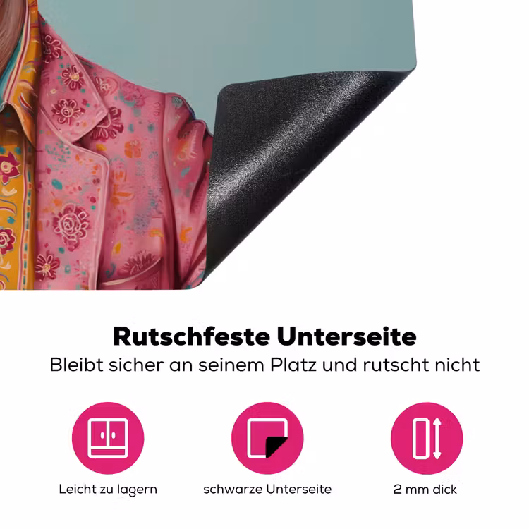 Hond - Overhemd - Bloemen - Bril Inductie beschermer vinyl 3mm klein -zzzzzzz-lf-onderkant
