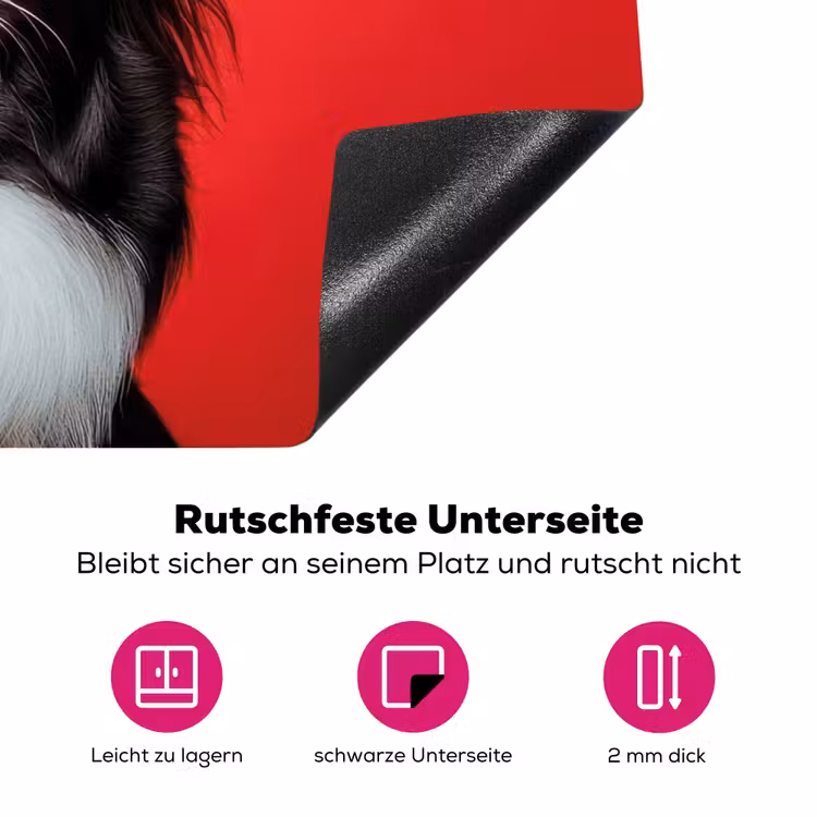 Hond - Hartjesbril - Loveyou - Rood Inductie beschermer vinyl 3mm klein -zzzzzzz-lf-onderkant