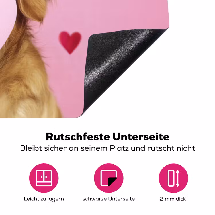 Hond - Kiss- Valentijn - Hartjes Inductie beschermer vinyl 3mm klein -zzzzzzz-lf-onderkant