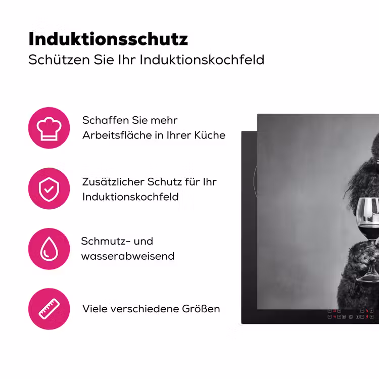 Hond - Krullen - Zonnebril - Wijn Inductie beschermer vinyl 3mm klein -zzzzzzz-lf-ups