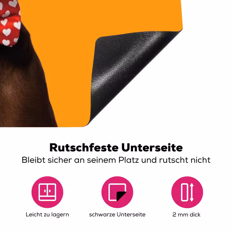 Hond - Oranje - Roos - Valentijn Inductie beschermer vinyl 3mm klein -zzzzzzz-lf-onderkant